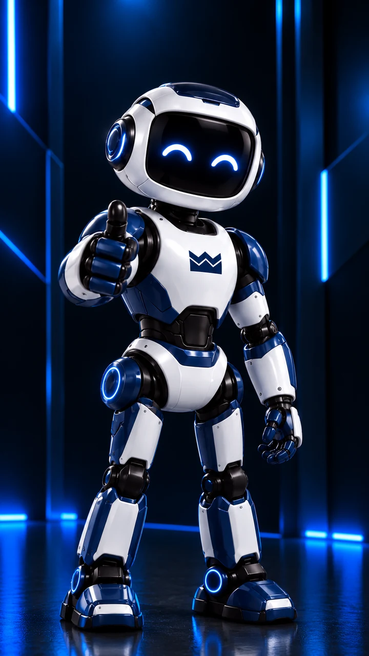 Mascote oficial Telestai Robotics pronto para orientar sua navegação
