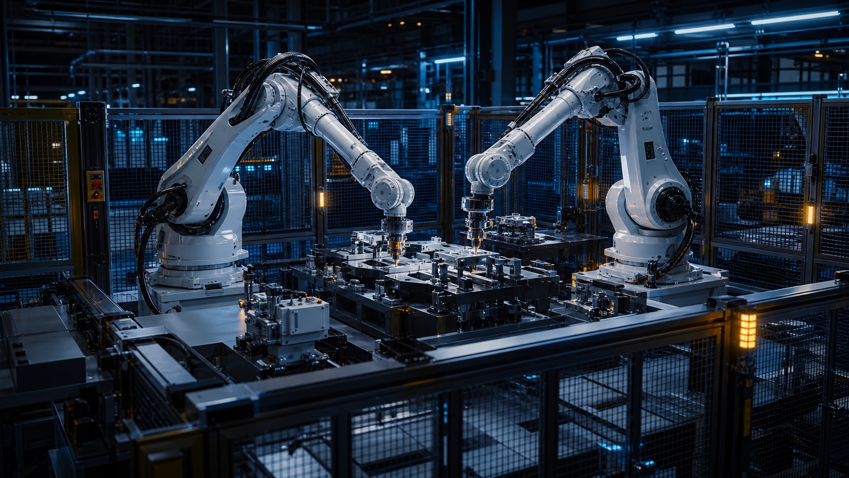 Célula robotizada para processos industriais